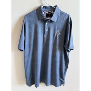 3 Below Men’s XL Extra Large Golf Shirt Gray Geometric Moisture Wicking